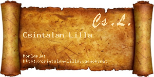 Csintalan Lilla névjegykártya